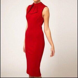 River Island Red Bodycon Midi Dress (US size 6)
